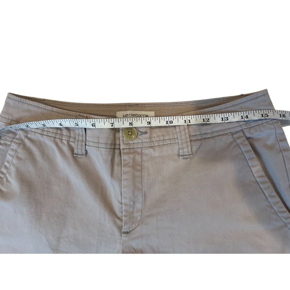 Liz Claiborne Womens Chino Pants 75319-4 Straight Leg Cropped Cotton Gray Size 6 - Picture 7 of 10